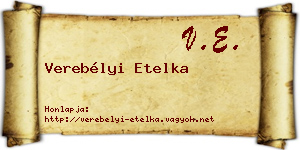 Verebélyi Etelka névjegykártya